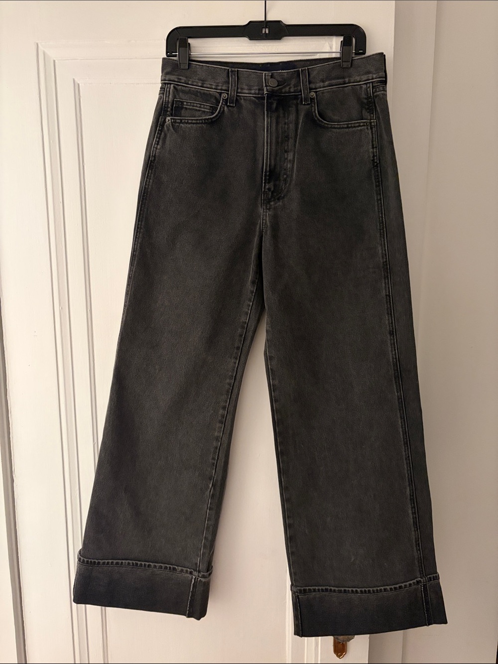 Veronica Beard Black Relaxed Wide-Leg Jeans